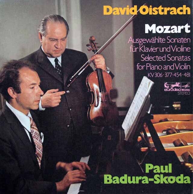 オイストラフ、スコダのモーツァルト/ヴァイオリンソナタ集　独EURODISC　3631　LP レコード