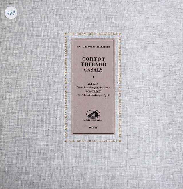 コルトー、ティボー&カザルスのシューベルト&ハイドン/ピアノ三重奏曲集　仏EMI　3632　LP レコード