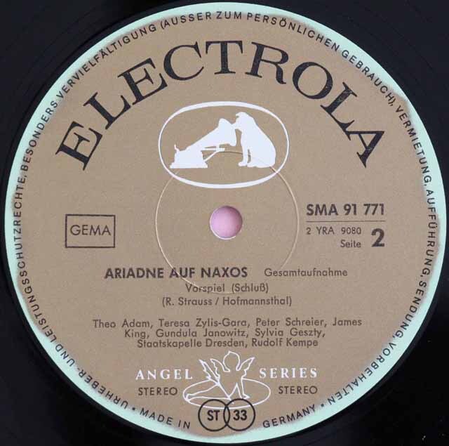 LP レコード ケンペのR.シュトラウス/「ナクソス島のアリアドネ