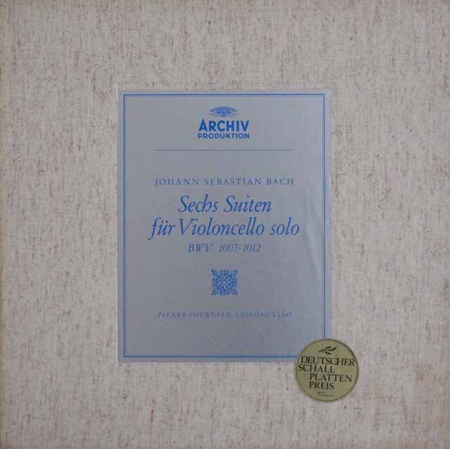 フルニエのバッハ/無伴奏チェロ組曲全集　独ARCHIV  3634　LP レコード