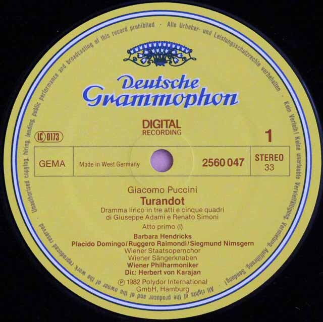 LP レコード カラヤンのプッチーニ/「トゥーランドット」全曲 独