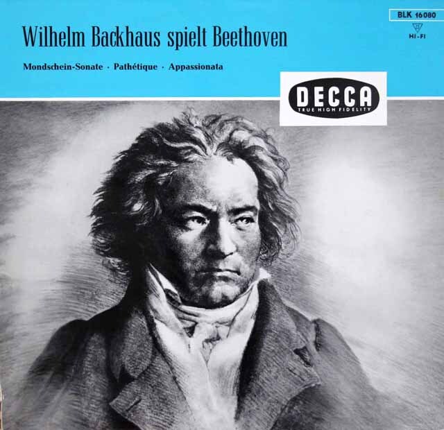 【モノラル】　バックハウスのベートーヴェン/「月光」、「悲愴」、「熱情」　独DECCA　3635　LP レコード