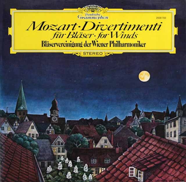 ウィーン・フィル管楽合奏団のモーツァルト/ディヴェルティメント第3、4番ほか　独DGG　3636　LP レコード