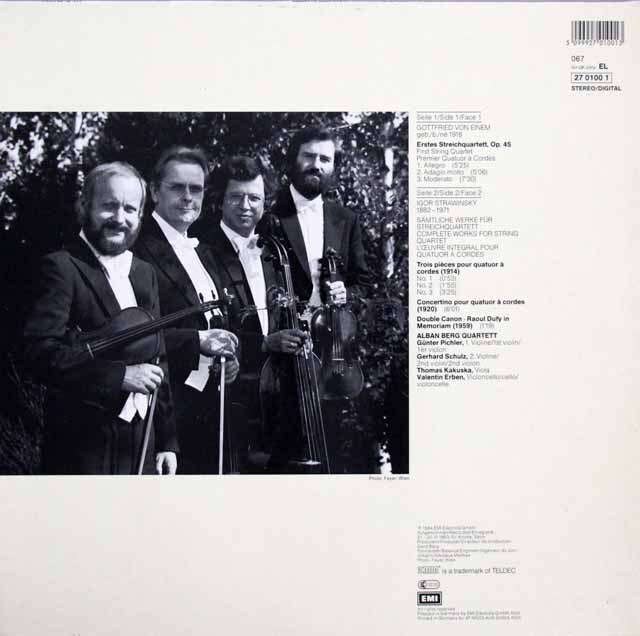 LP レコード アルバン・ベルク四重奏団のストラヴィンスキー