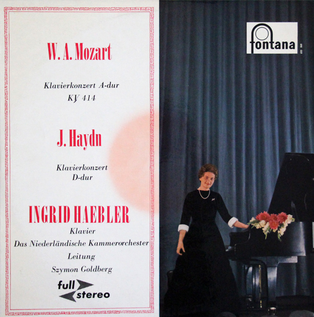 ヘブラー、ゴールドベルクのモーツァルト/ピアノ協奏曲第12番 ほか　蘭fontana　3638　LP レコード