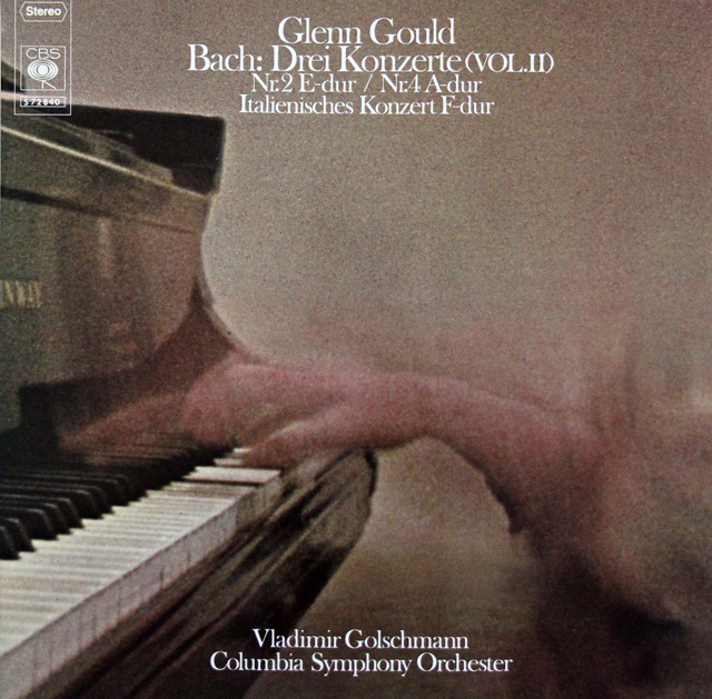 グールドのバッハ/ピアノ協奏曲第2、4番、イタリア協奏曲　独CBS　3638　LP レコード