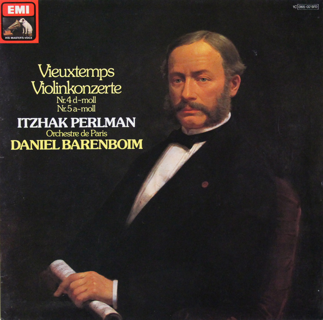 パールマン、バレンボイムのヴュータン/ヴァイオリン協奏曲第4、5番　独EMI　3639　LP レコード