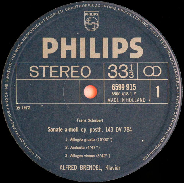 LP レコード ブレンデルのシューベルト/ピアノ作品集 1822-1828 蘭