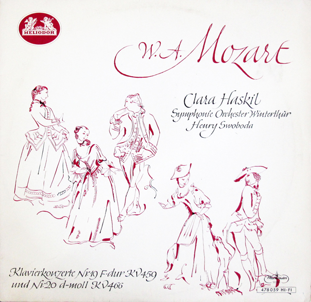 ハスキルのモーツァルト/ピアノ協奏曲第19&20番　独HELIODOR　3640　LP レコード