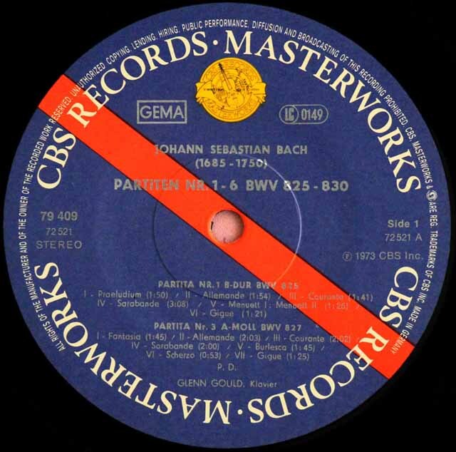 グールドのバッハ/パルティータとトッカータ集 独CBS 3690 LP レコード