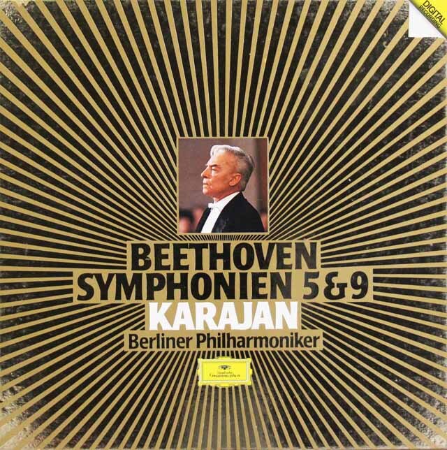 カラヤンのベートーヴェン/交響曲第5&9番　独DGG　3689　LP レコード