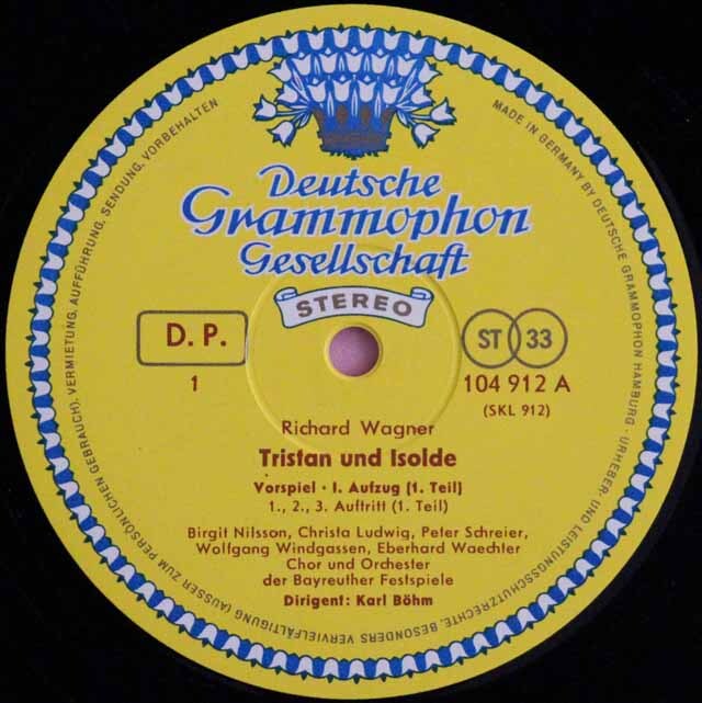 LP レコード ベームのワーグナー/楽劇「トリスタンとイゾルデ」全曲 独 