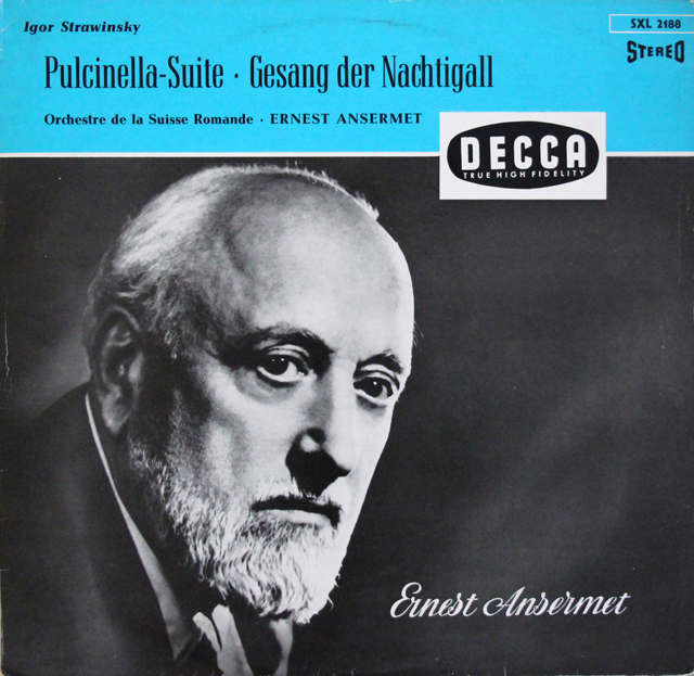 【独最初期盤】　アンセルメのストラヴィンスキー/プルチネルラ組曲ほか　独DECCA　3701　LP レコード