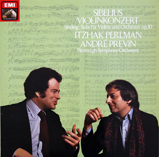 パールマン、プレヴィンのシベリウス/ヴァイオリン協奏曲ほか　独EMI　3702　LP レコード