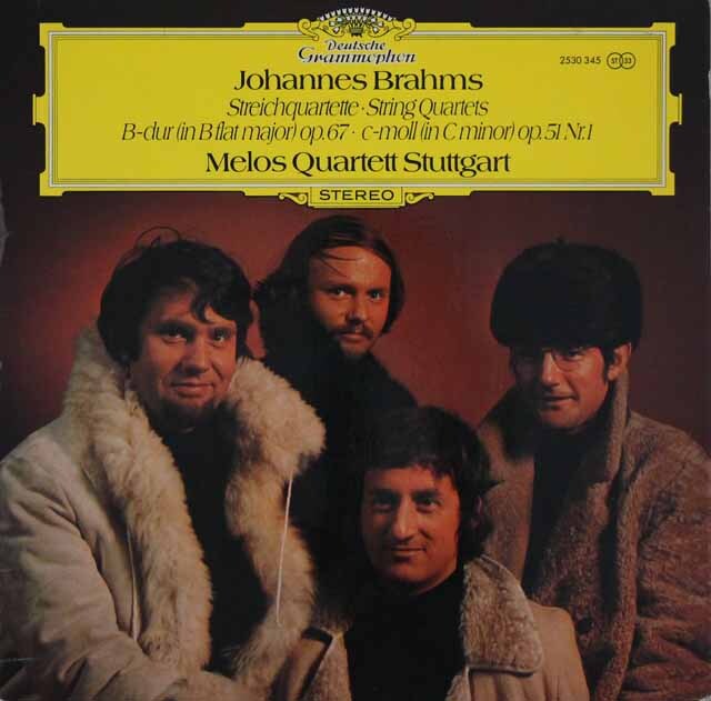 メロス四重奏団のブラームス/弦楽四重奏曲第1、3番　独DGG　3703　LP レコード