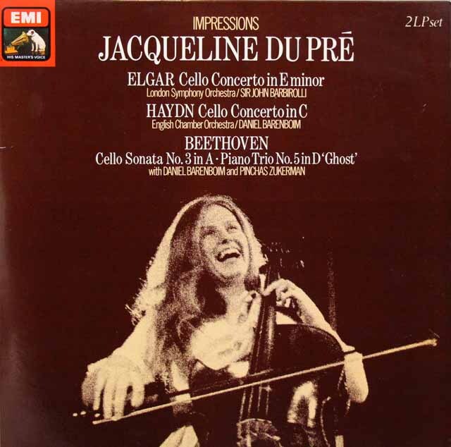 デュ・プレのチェロ作品集（エルガー/チェロ協奏曲 ほか）　英EMI　3703　LP レコード