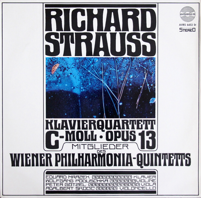 ムラツェク、ウィーンフィル五重奏団のＲ．シュトラウス/ピアノ五重奏曲　オーストリアamadeo　3704　LP レコード