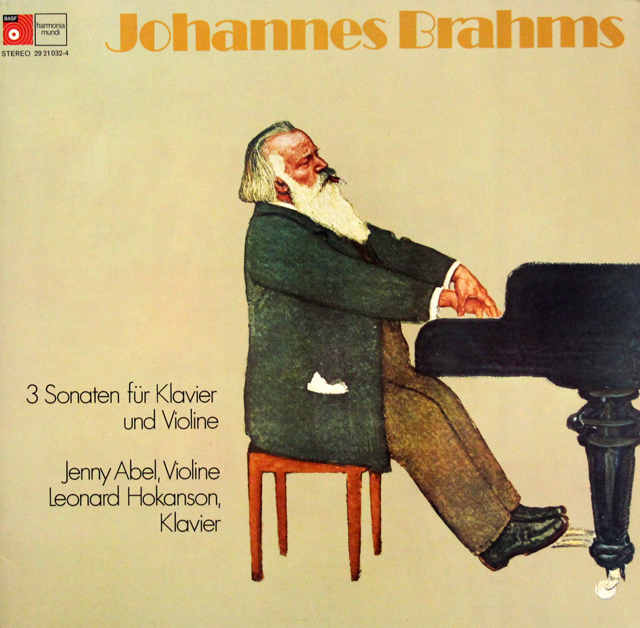 アベル、ホカンソンのブラームス/ヴァイオリンソナタ集　独BASF/HM　3705　LP レコード
