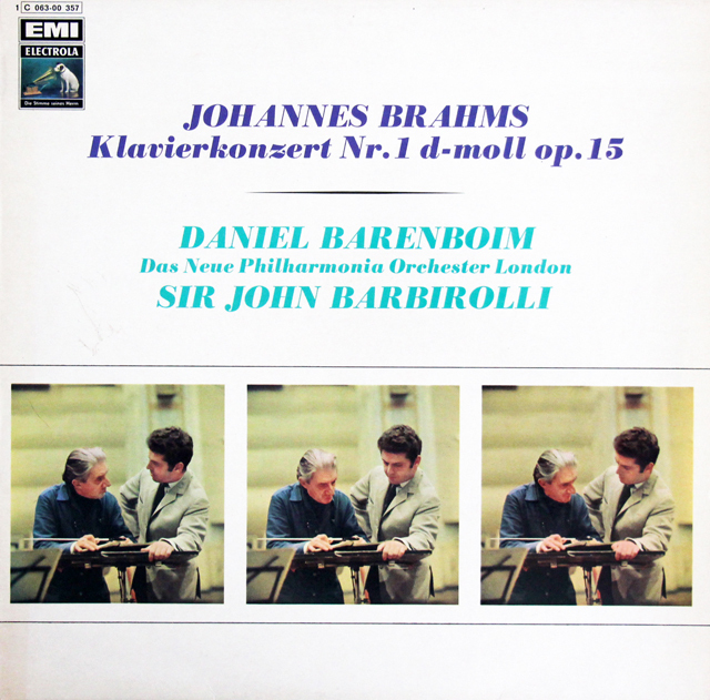 バレンボイム、バルビローリのブラームス/ピアノ協奏曲第1番　独EMI　3706　LP レコード