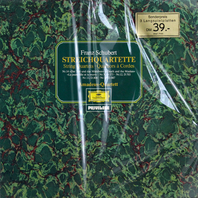 【未開封】　アマデウス四重奏団のシューベルト/弦楽四重奏曲第14番「死と乙女」ほか　独DGG　3706　LP レコード