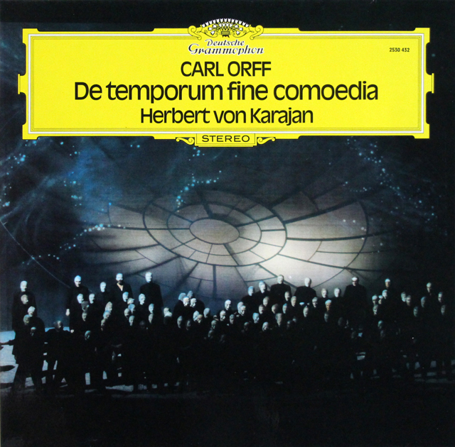 カラヤン、ルートヴィヒ、シュライアーのオルフ/「時の終わりの劇」　独DGG　3707　LP レコード