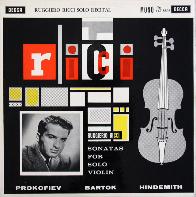 【モノラル】　リッチのバルトーク、プロコフィエフ、ヒンデミット/無伴奏ヴァイオリンソナタ集　英DECCA　3707　LP レコード