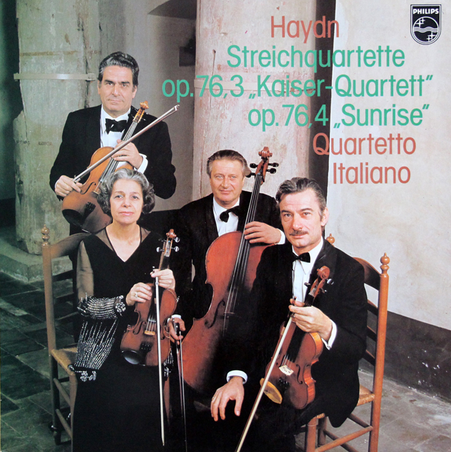 イタリア四重奏団のハイドン/弦楽四重奏曲第77番「皇帝」、第78番「日の出」　蘭PHILIPS　3708　LP レコード