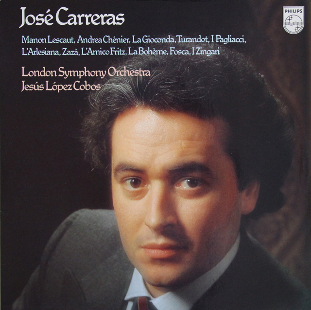 カレーラス/オペラ・アリア集（プッチーニ、レオンカヴァッロ ほか）　 蘭PHILIPS　3708　LP レコード