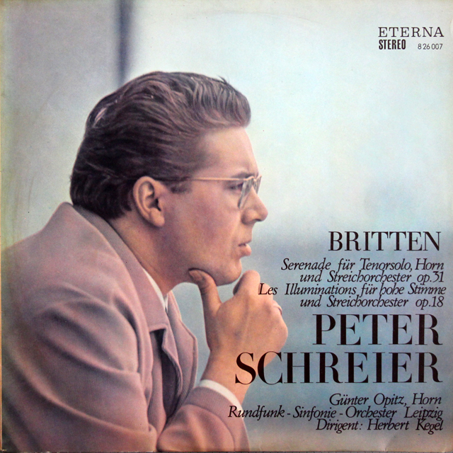 【テストプレス】　シュライアーのブリテン/テノール、ホルンと弦楽のためのセレナードほか　独ETERNA　3709　LP レコード