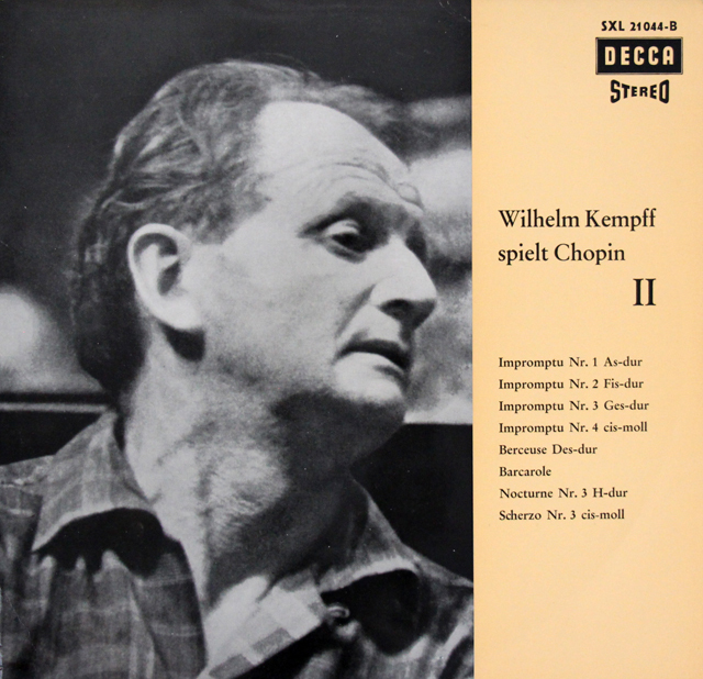 ケンプのショパン/即興曲ほか　独DECCA　3710　LP レコード