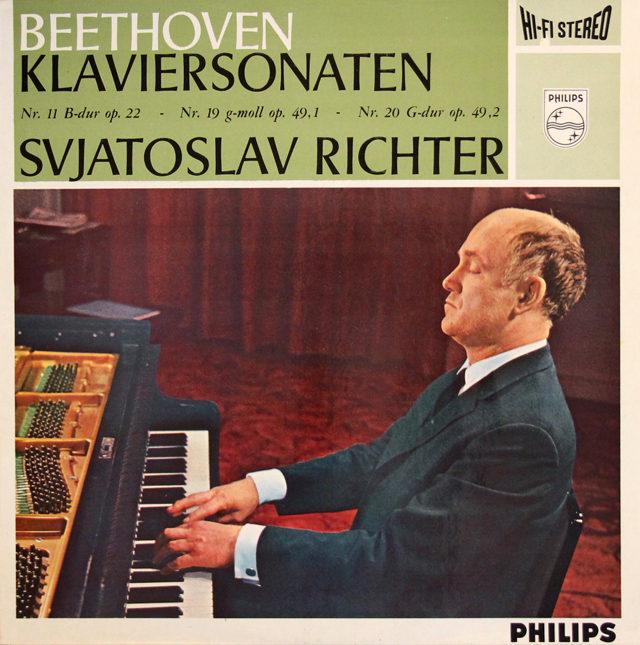 リヒテルのベートーヴェン/ピアノソナタ第11番、19番、20番　蘭PHILIPS　3712　LP レコード