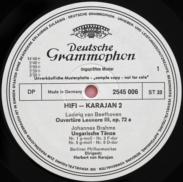 【白レーベル/非売品】　HIFI-カラヤン2　独DGG　3715　LP レコード