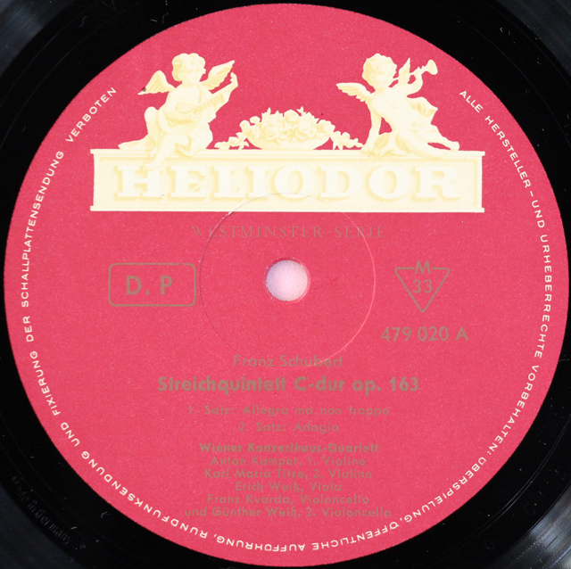 hedレコード LP レコード ウィーン・コンツェルトハウス弦楽四重奏団のシューベルト