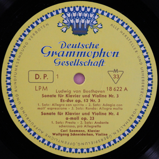シュナイダーハン、ゼーマン/ベートーヴェン　ヴァイオリン　ソナタ全集 LP レコード モノラル シュナイダーハン、ゼーマンのベートーヴェン