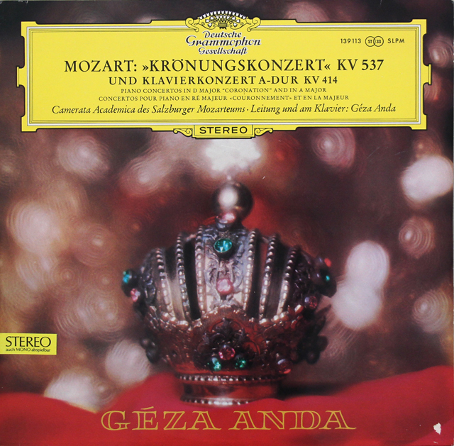 【独最初期盤】　アンダのモーツァルト/ピアノ協奏曲第26番「戴冠式」ほか　独DGG　3720　LP レコード