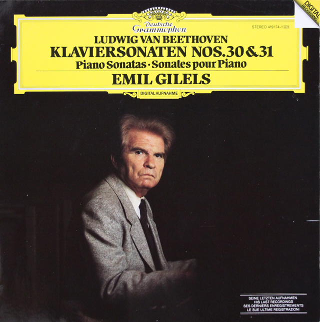 【ラストレコーディング】　ギレリスのベートーヴェン/ピアノソナタ第30、31番　独DGG　3720　LP レコード