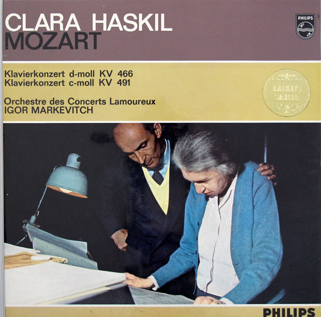 【モノラル】　ハスキル、マルケヴィチのモーツァルト/ピアノ協奏曲第20、24番　蘭PHILIPS　3720　LP レコード