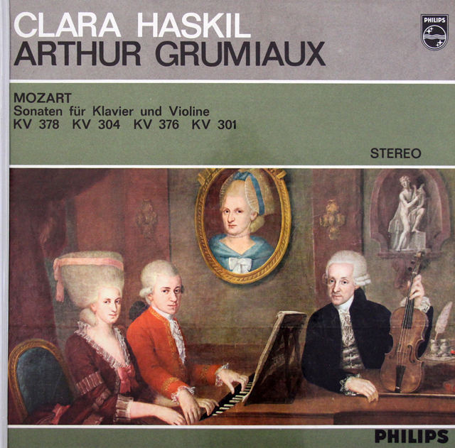 グリュミオー、ハスキルのモーツァルト/ヴァイオリンソナタ集　蘭PHILIPS　3720　LP レコード