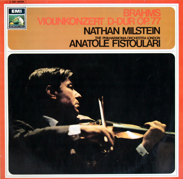 ミルシュタイン、フィストラーリのブラームス/ヴァイオリン協奏曲　独EMI　3721　LP レコード