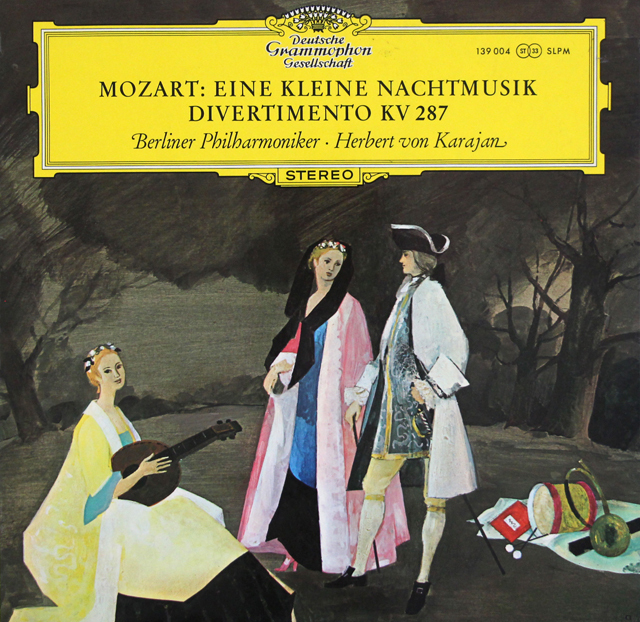 カラヤンのモーツァルト/「アイネ・クライネ・ナハトムジーク」 、ディヴェルティメント第15番　独DGG　3721　LP レコード