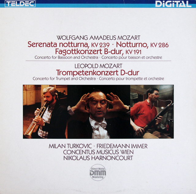 アーノンクールのモーツァルト/「セレナータ・ノットゥルナ」ほか　独TELDEC　3721　LP レコード