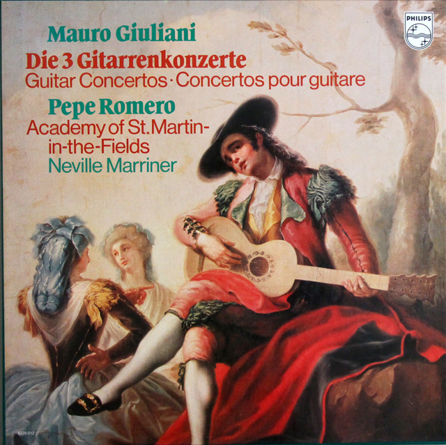 ペペ・ロメロ、マリナーのジュリアーニ/ギター協奏曲集　蘭PHILIPS　3721　LP レコード
