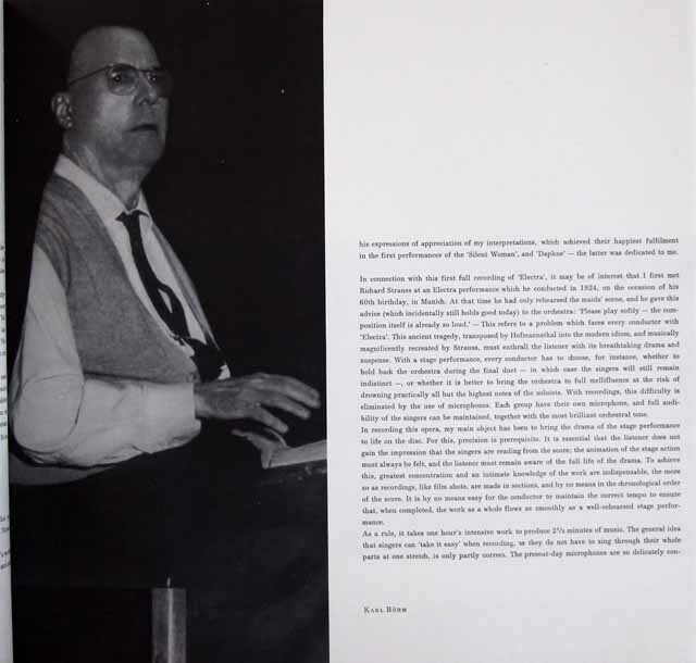 LP レコード ベームのR.シュトラウス/「エレクトラ」全曲 独DGG 3722