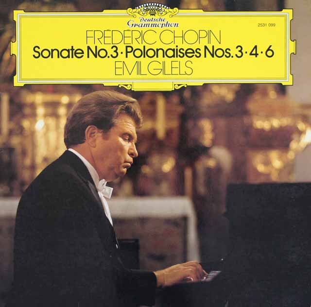 ギレリスのショパン/ピアノソナタ第3番ほか　独DGG　3722　LP レコード