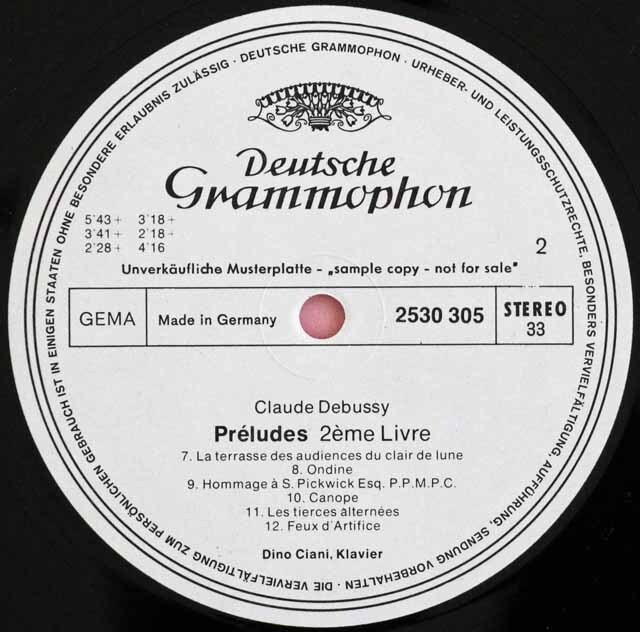 【初回限定】 LP レコード 白レーベル/非売品 チアーニのドビュッシー/前奏曲 洋楽