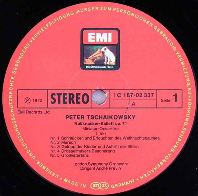 LP レコード プレヴィンのチャイコフスキー/「くるみ割り人形」（全曲
