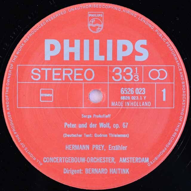 LP レコード ハイティンクの「ピーターと狼」、「青少年のための管弦楽