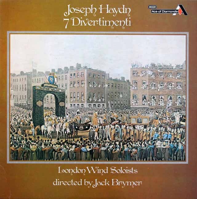 ブライマー、ロンドン管楽ソロイスツのハイドン/ディヴェルティメント集　英DECCA（Ace of Diamonds）　3722　LP レコード