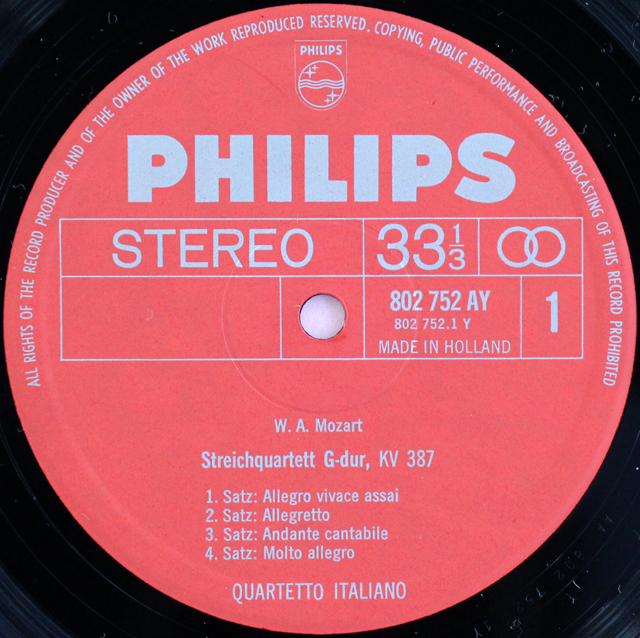 LP レコード イタリア四重奏団のモーツァルト/弦楽四重奏曲 LP レコード イタリア四重奏団のモーツァルト/弦楽四重奏曲