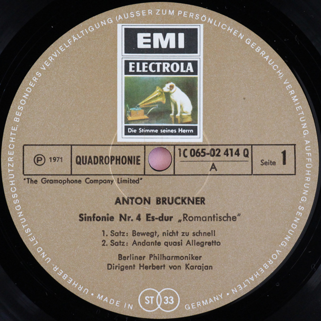 LP レコード カラヤンのブルックナー/交響曲第4番「ロマンティック